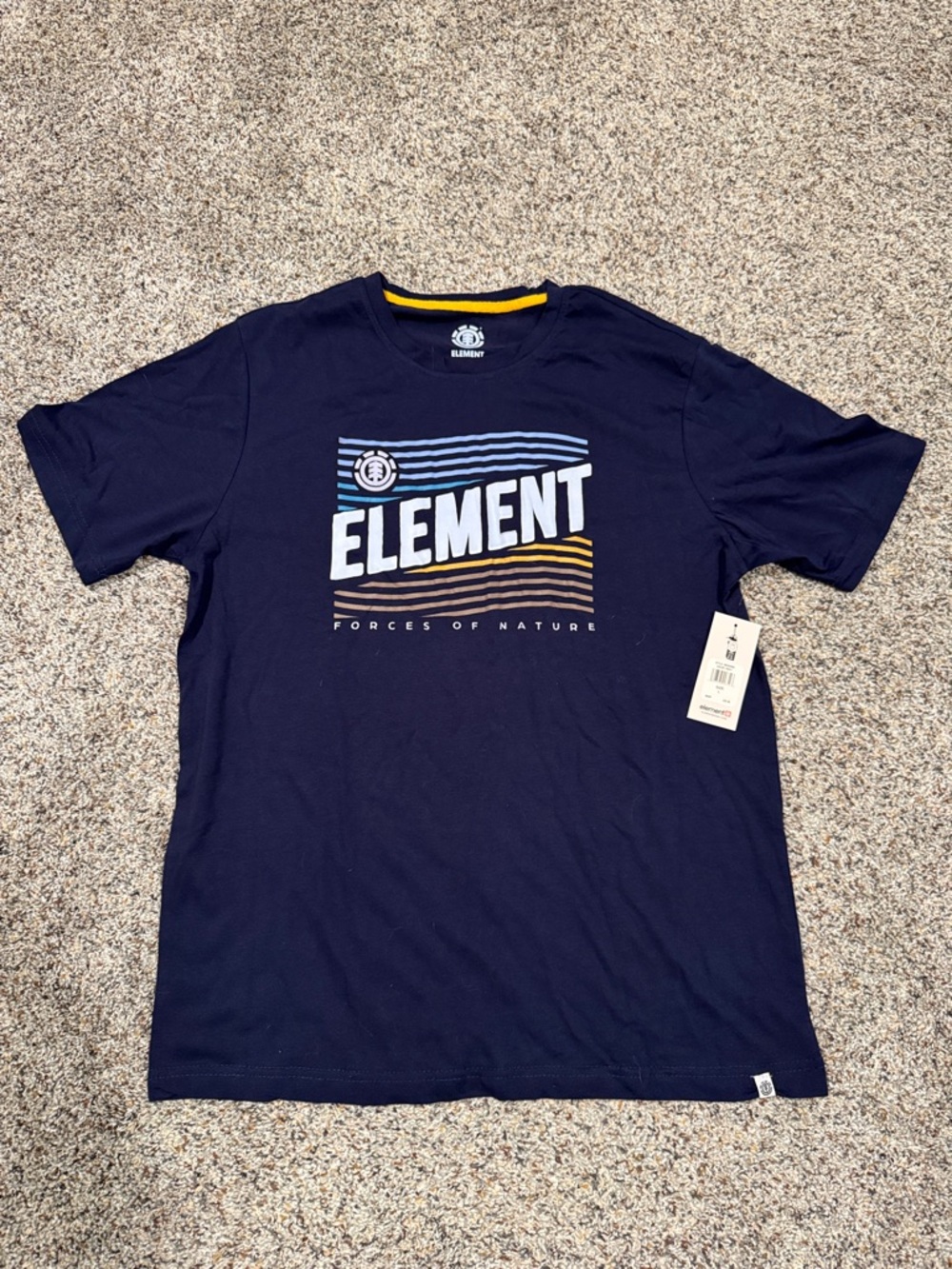 Element Navy Short Sleeve Graphic Tee with Blue & Yellow Accents